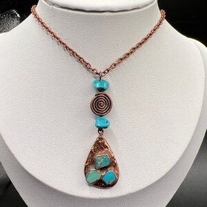 Bell Copper and Turquoise Necklace